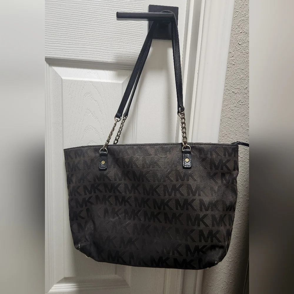 Michael Kors Black Jet Set Logo Tote Bag Purse Authentic
